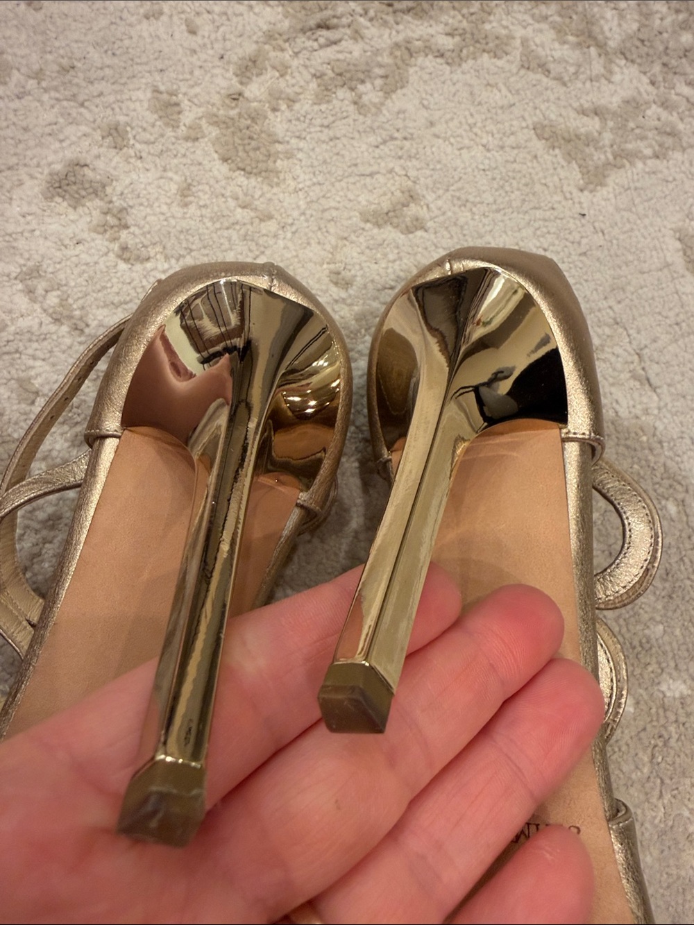 Jimmy Choo Lang Champagne
Leather Womens High Heels Size 37.5 - Picture 7 of 10